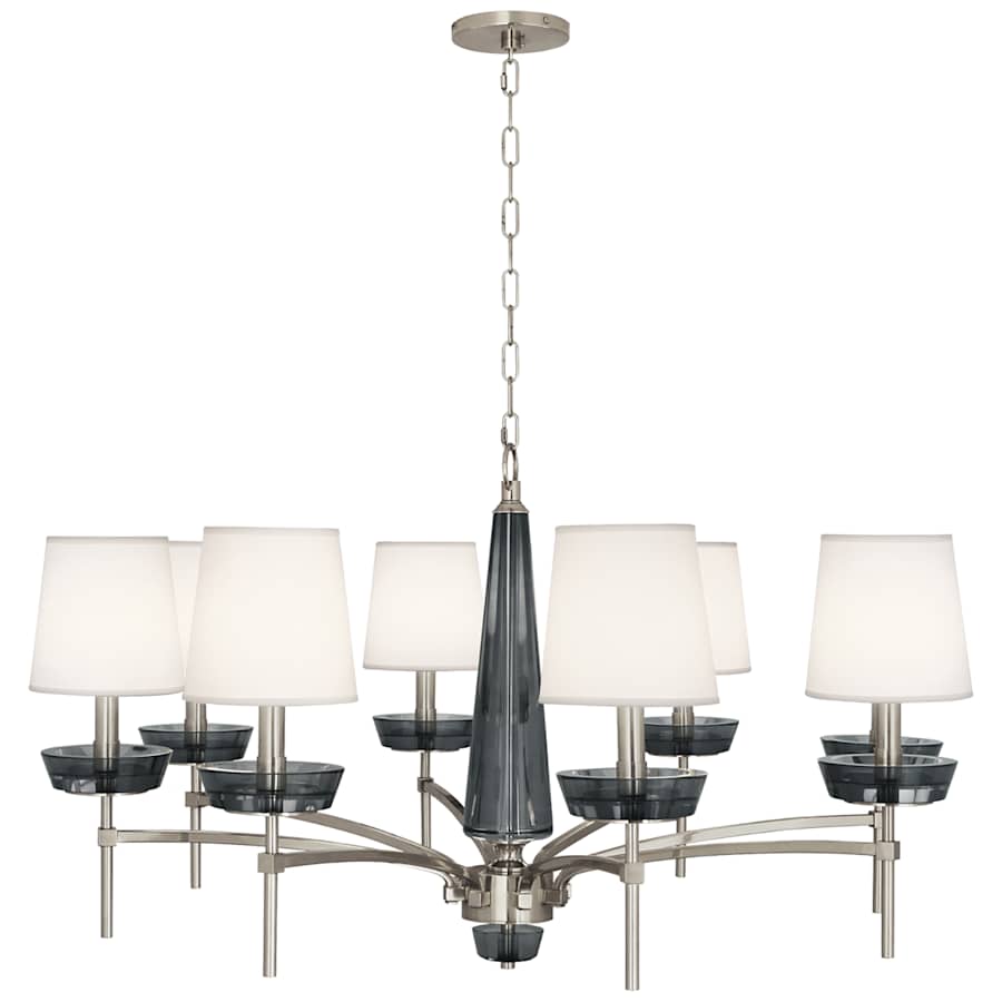Robert Abbey Cristallo 8 Light 41" Wide Crystal Chandelier with Fabric Shades