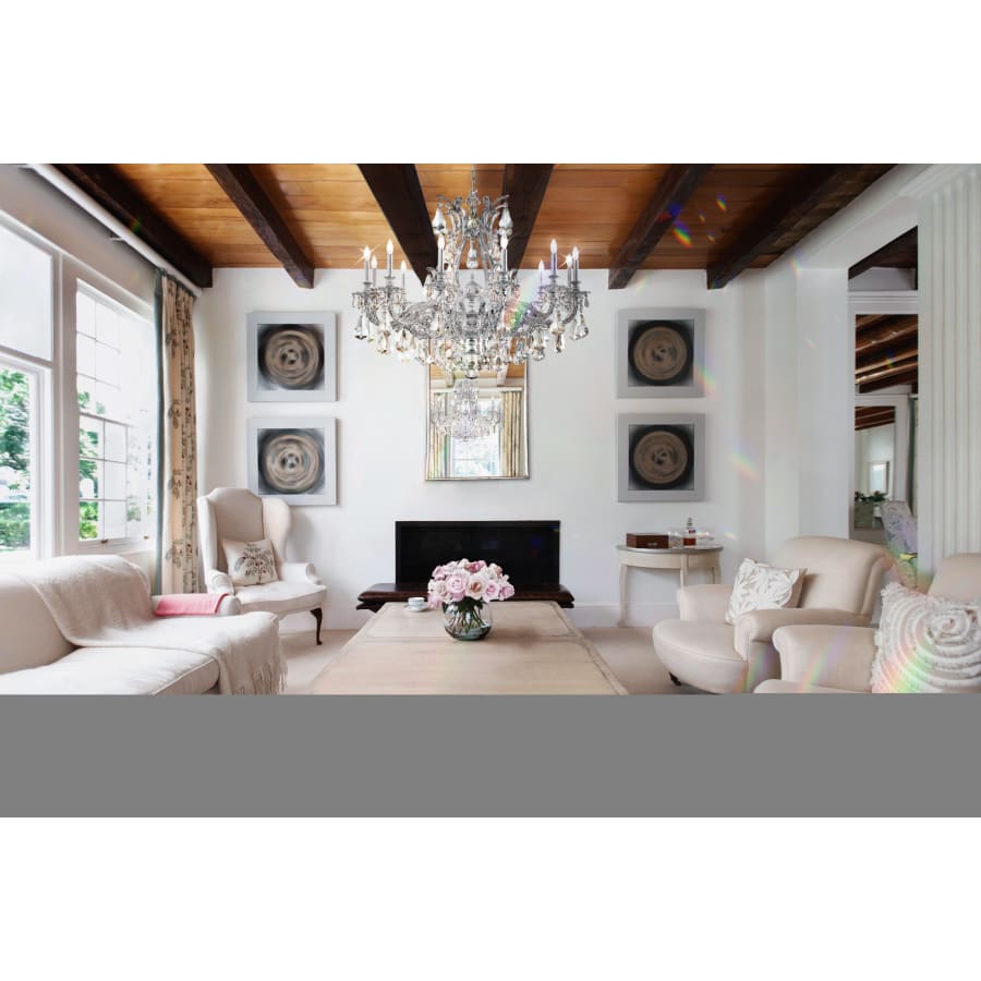 Schonbek Sophia 12 Light 39" Wide Crystal Chandelier with Clear Optic Crystals
