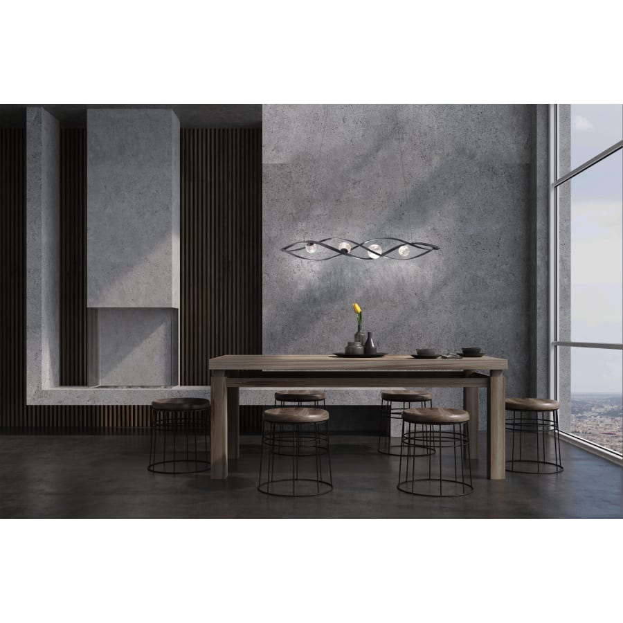 Schonbek Beyond Slipstream 57" Wide LED Crystal Linear Pendant