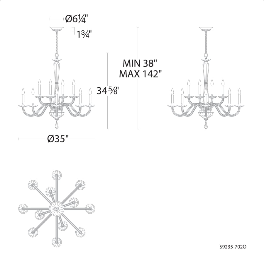 Schonbek Habsburg 12 Light 35" Wide Taper Candle Style Chandelier