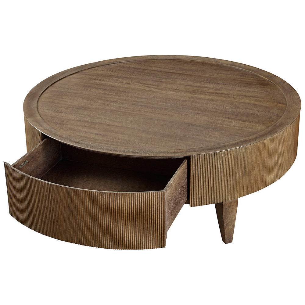 Reeded Round Cocktail Table