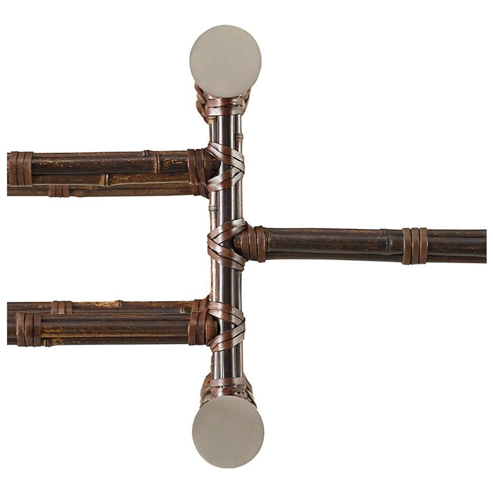 Console Table with Six Legs in Black Bamboo