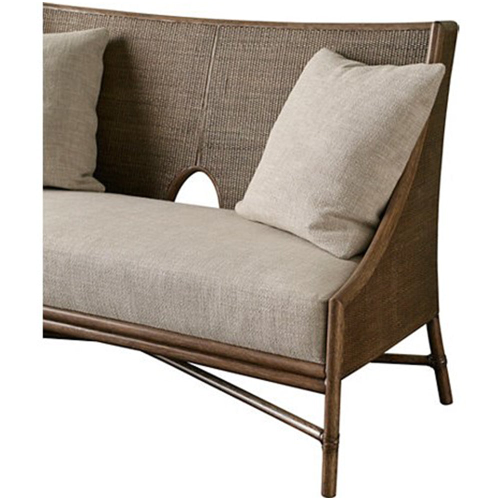 Open Oval Caned Banquette