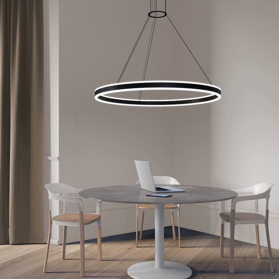 Sonneman Double Corona 48" Wide Integrated LED Ring Chandelier with Acrylic Shades