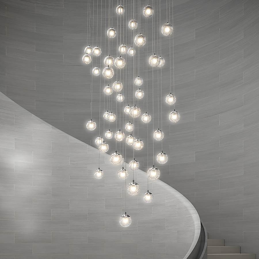 Sonneman Champagne Bubbles 24 Light 27-1/4" Wide LED Multi Light Pendant with Seeded Glass Shades