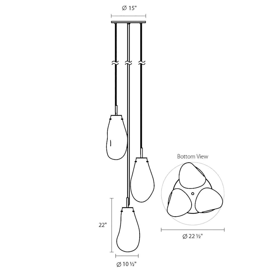 Sonneman Liquid 3 Light 22-1/2" Wide Full Sized Pendant