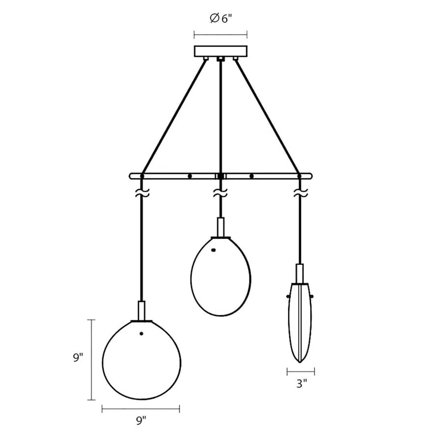 Sonneman Cantina 3 Light 30" Wide Full Sized Pendant