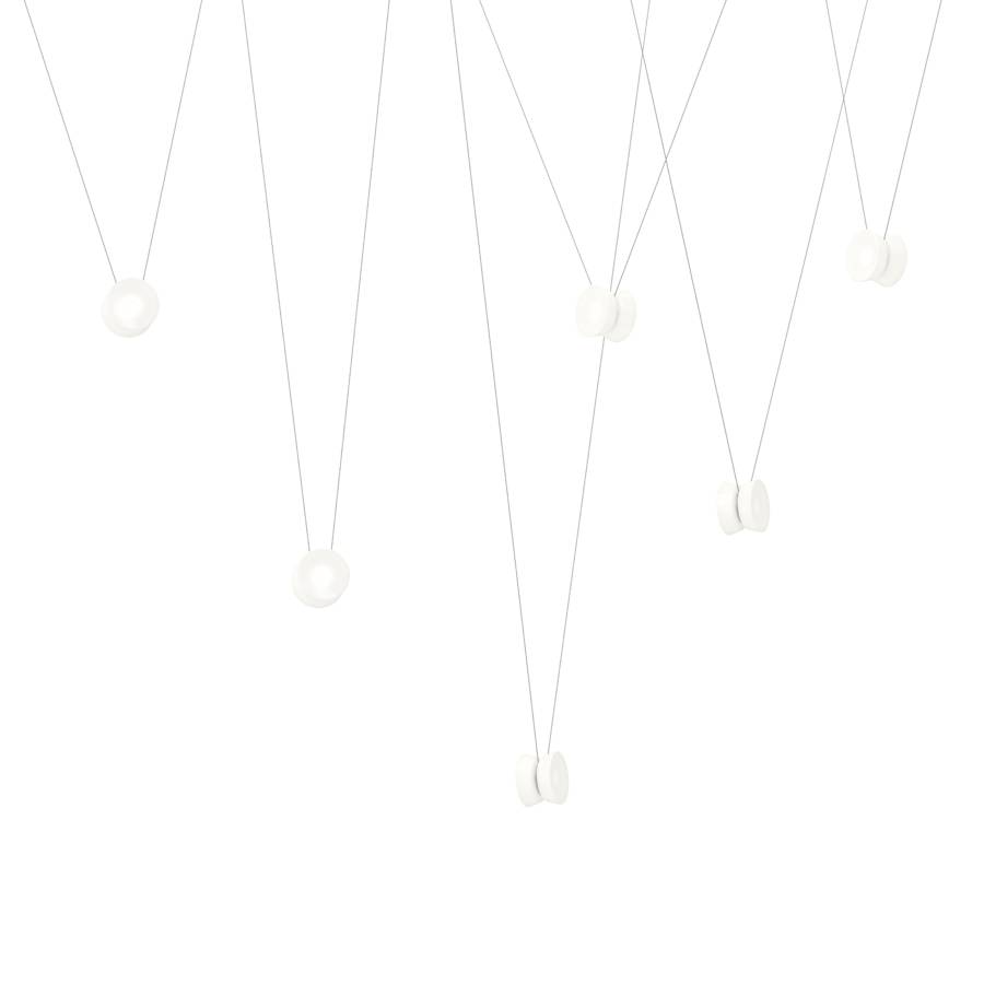 Sonneman Yo-Yo 156" Wide LED Multi Light Pendant with White Glass Shades
