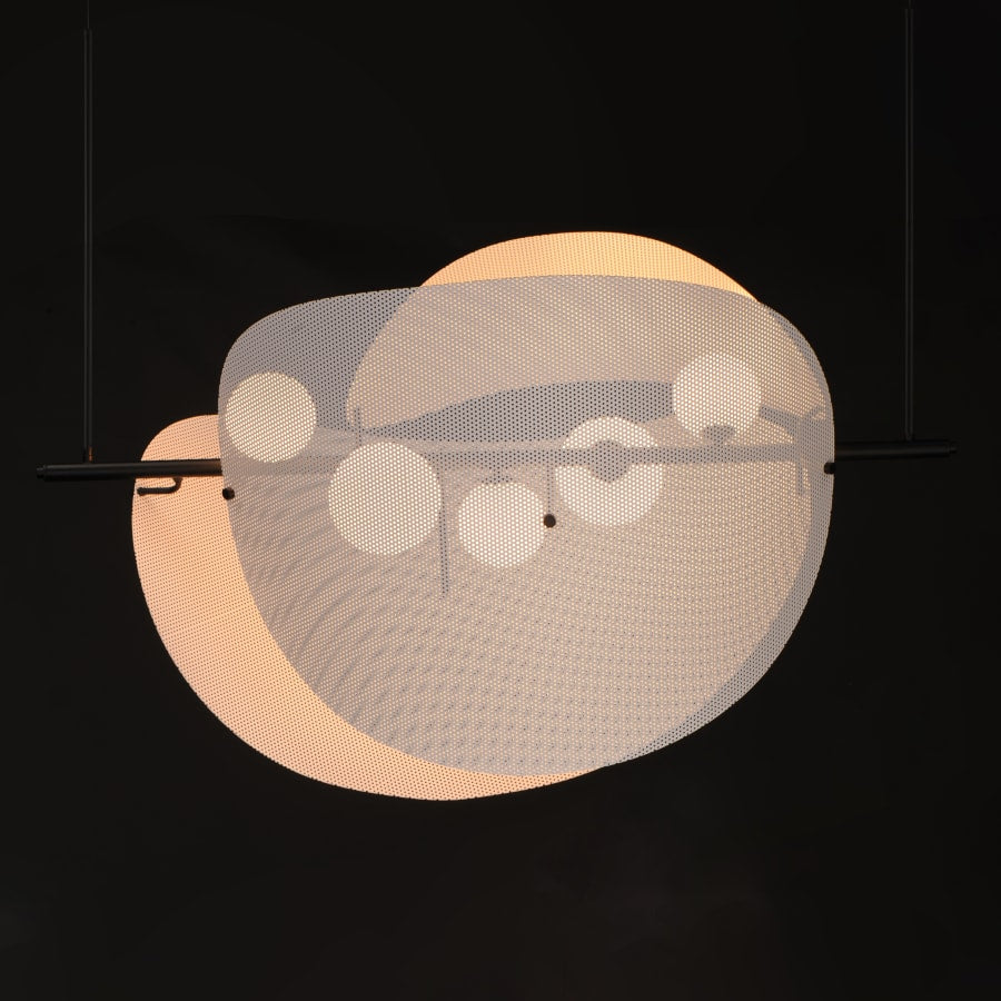 Studio M Chips 5 Light 49" Wide LED Linear Chandelier by Mat Sanders
