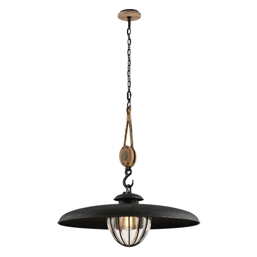 Troy Lighting Murphy 1 Light 32" Wide Hand Worked Pendant with Seeded Glass Shade
