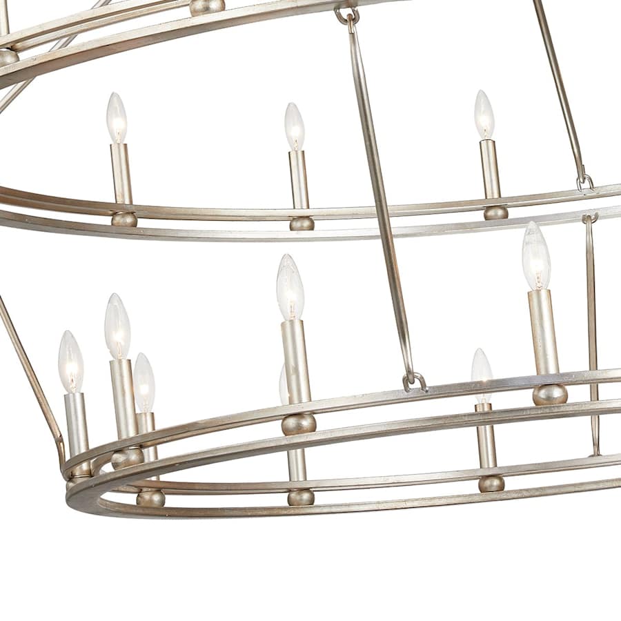 Troy Lighting Sutton 28 Light 61" Wide Taper Candle Chandelier - Champagne Silver Leaf