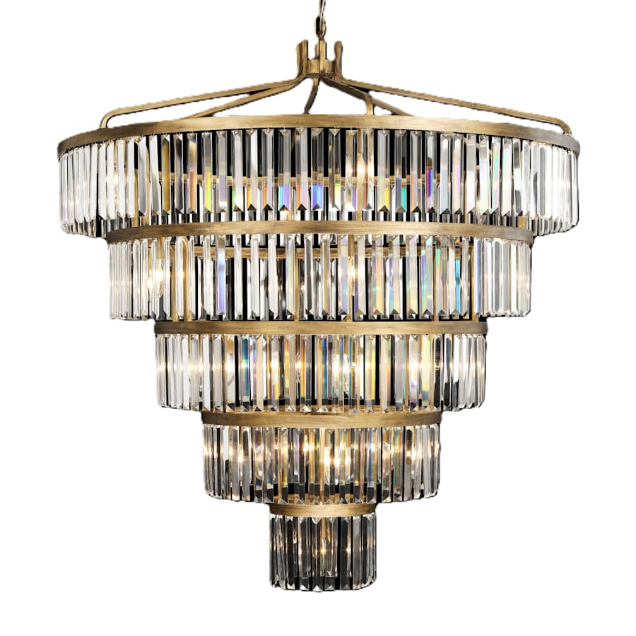 Varaluz Social Club 25 Light 44" Wide Crystal Waterfall Chandelier