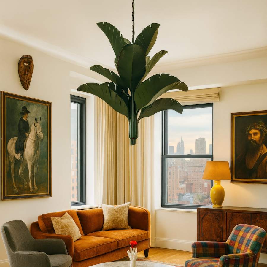 Varaluz Banana Leaf 9 Light 37" Wide Abstract Candle Style Chandelier