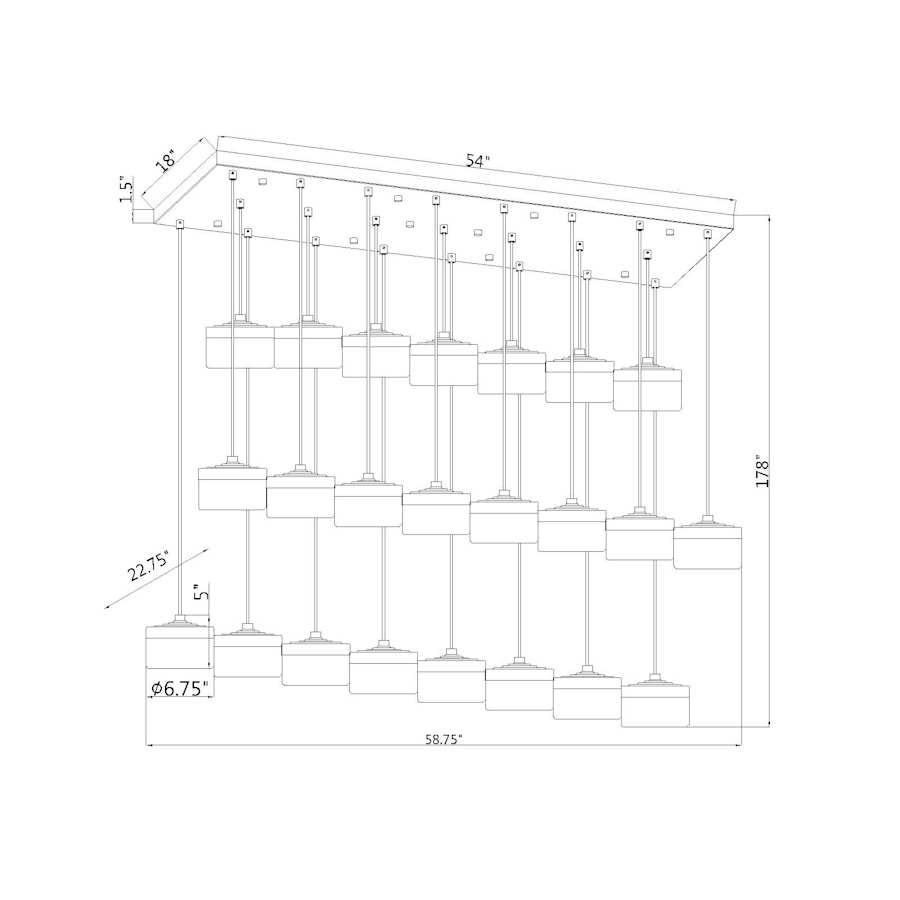Z-Lite Renaud 59" Wide LED 23 Light Linear Pendant