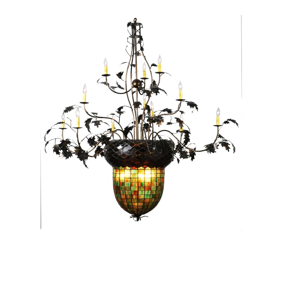 Meyda Tiffany Fifteen Light Up / Down Lighting Three Tier Chandelier from the Acorn Collection
