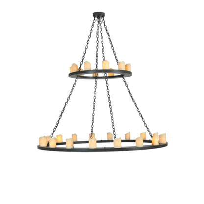 Meyda Tiffany Twenty-Eight Light Up Lighting Two Tier Chandelier from the Loxley Collection