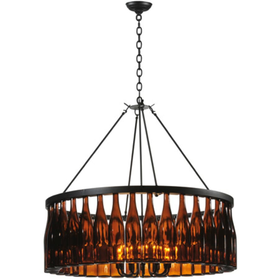 Meyda Tiffany Tuscan Vineyard 12 Light 1 Tier Wine Bottle Drum Chandelier