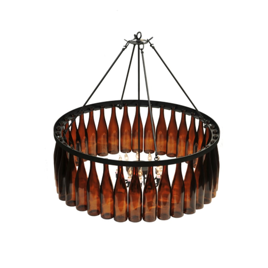 Meyda Tiffany Tuscan Vineyard 12 Light 1 Tier Wine Bottle Drum Chandelier
