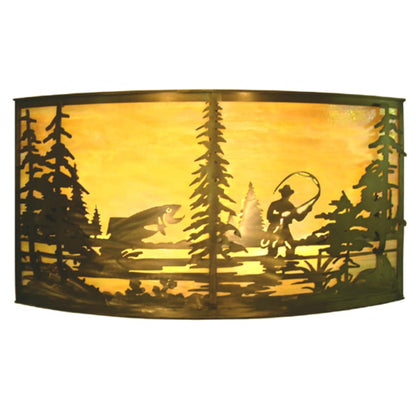Meyda Tiffany Tall Pines 42" Wide 4 Light Wall Washer with Mica Glass Shade