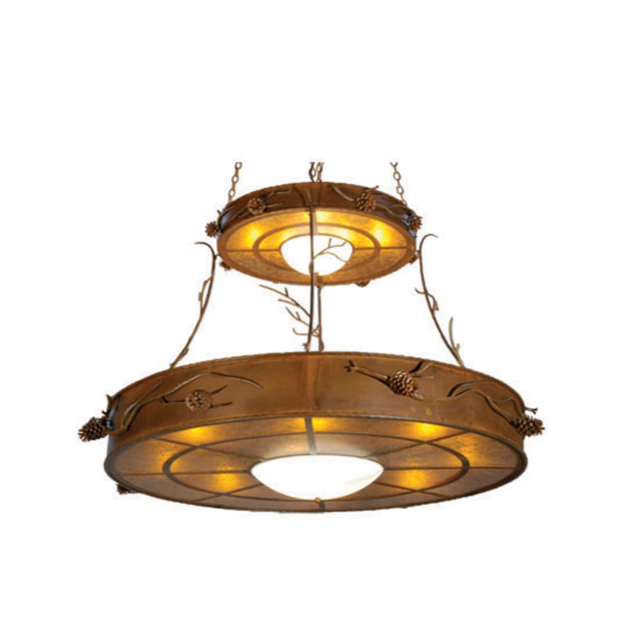 Meyda Tiffany Sixteen Light Down Lighting Two Tier Chandelier from the Walden Pine Collection