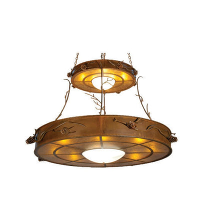 Meyda Tiffany Sixteen Light Down Lighting Two Tier Chandelier from the Walden Pine Collection