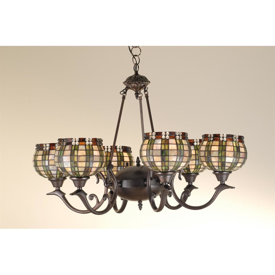 Meyda Tiffany Stained Glass / Tiffany 6 Light Up Lighting Chandelier from the Fixtures Collection