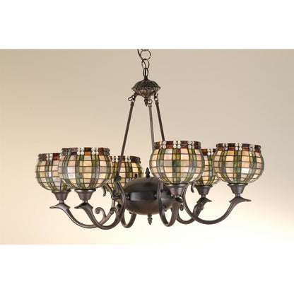 Meyda Tiffany Stained Glass / Tiffany 6 Light Up Lighting Chandelier from the Fixtures Collection