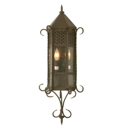 Meyda Tiffany 11" Wide 2 Light Lantern Wall Sconce with Seedy Glass Shade