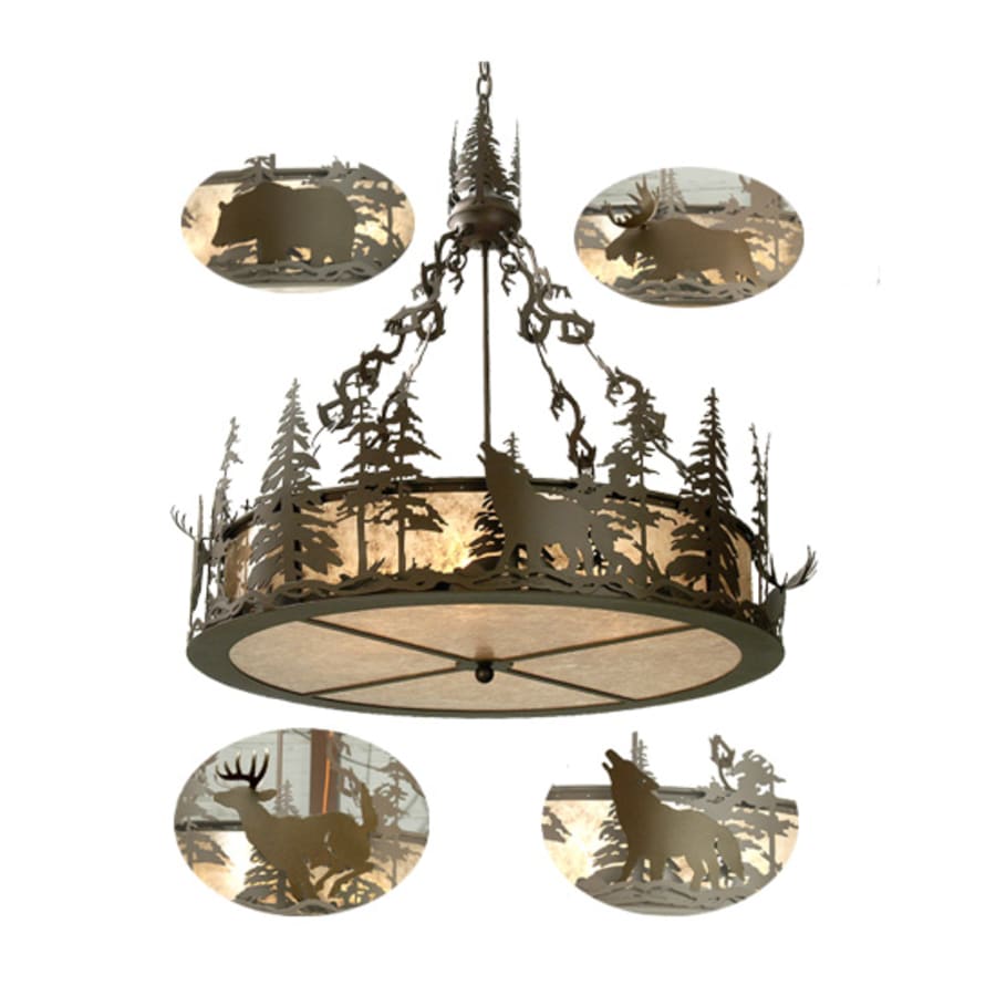 Meyda Tiffany 4 Light 34" Wide Pendant with Handmade Shade