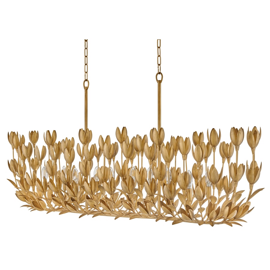 Hinkley Lighting Flora 10 Light 60" Wide Lisa McDennon Candle Style Chandelier with Handmade Blooms