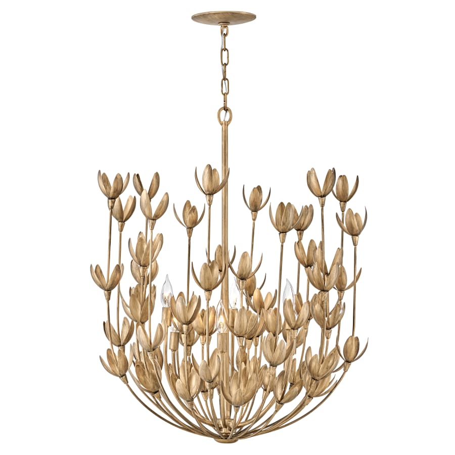 Hinkley Lighting Flora 6 Light 26" Wide Lisa McDennon Taper Candle Chandelier with Handmade Blooms