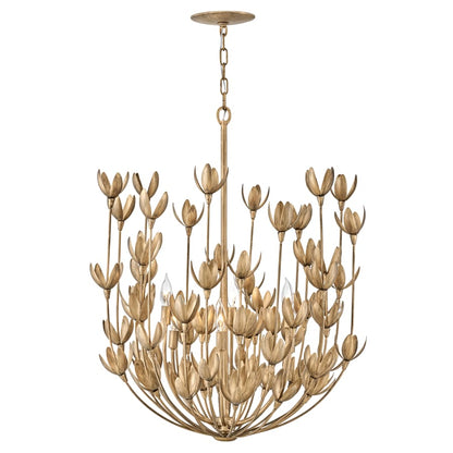 Hinkley Lighting Flora 6 Light 26" Wide Lisa McDennon Taper Candle Chandelier with Handmade Blooms