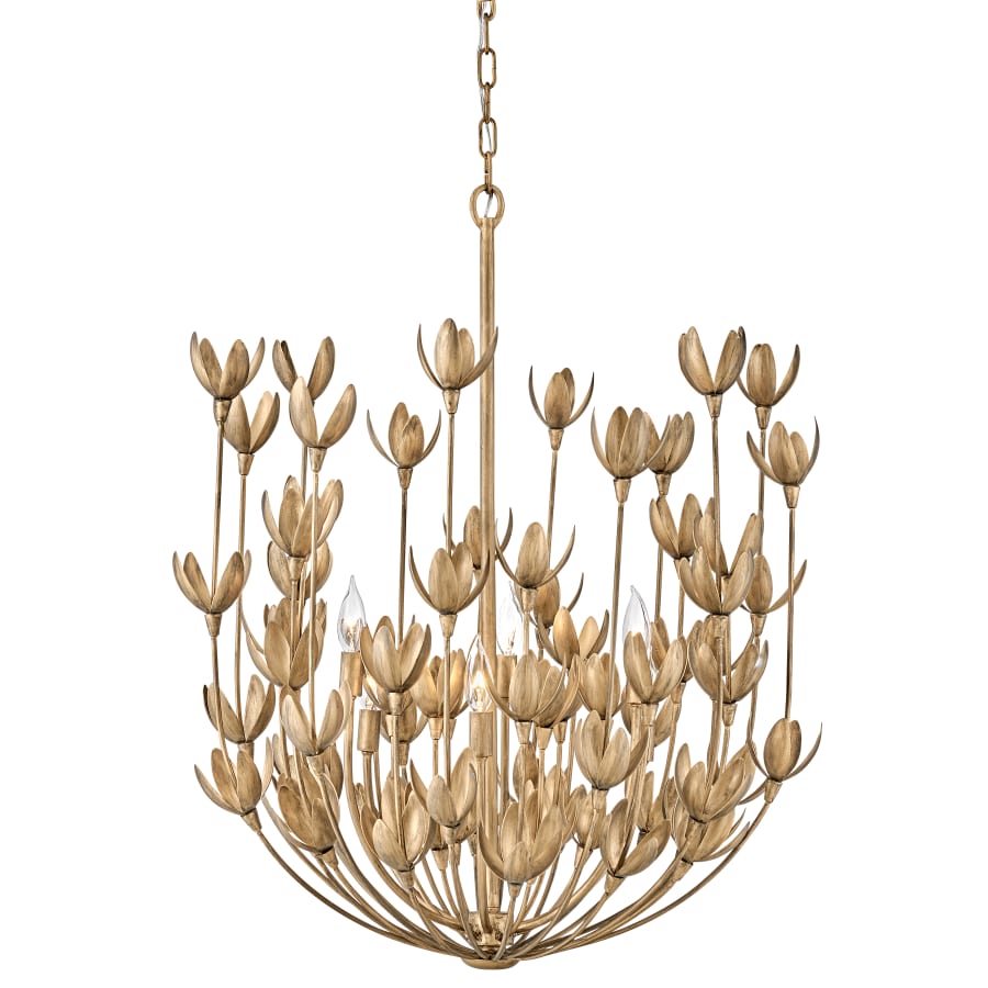 Hinkley Lighting Flora 6 Light 26" Wide Lisa McDennon Taper Candle Chandelier with Handmade Blooms