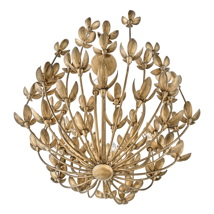 Hinkley Lighting Flora 6 Light 26" Wide Lisa McDennon Taper Candle Chandelier with Handmade Blooms