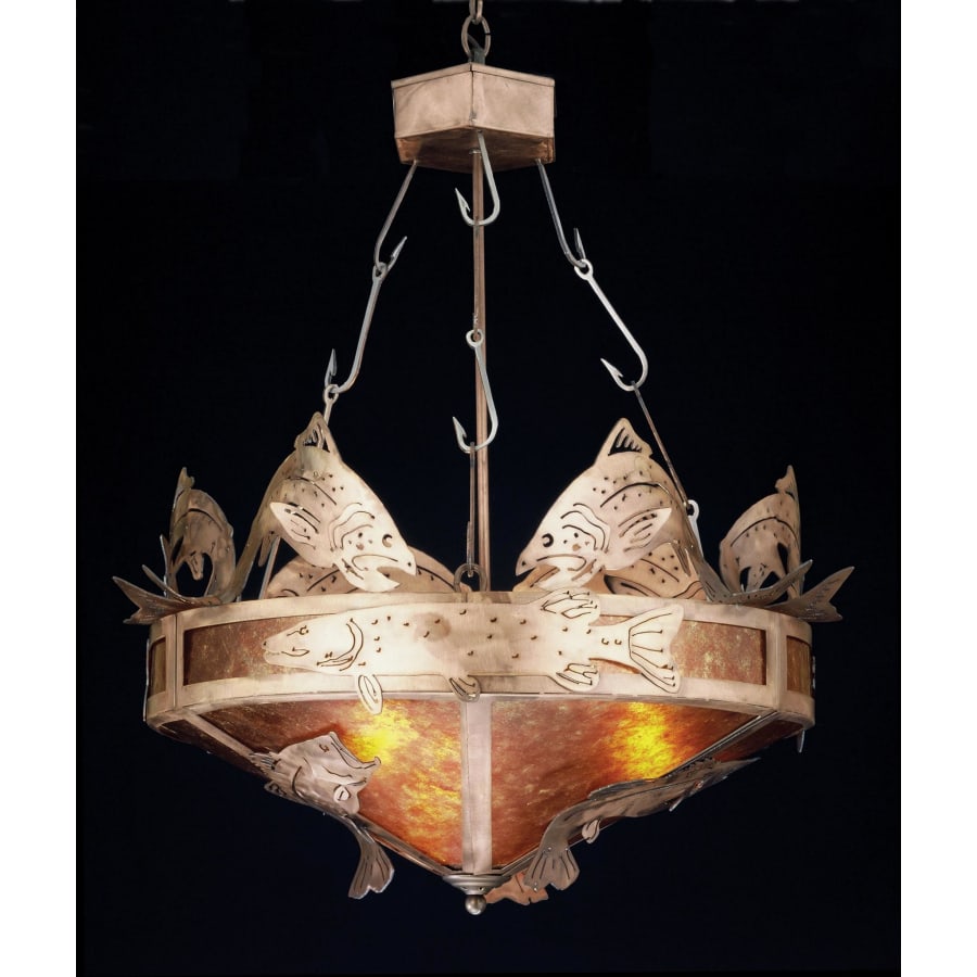 Meyda Tiffany 3 Light 32" Wide Pendant with Handmade Shade