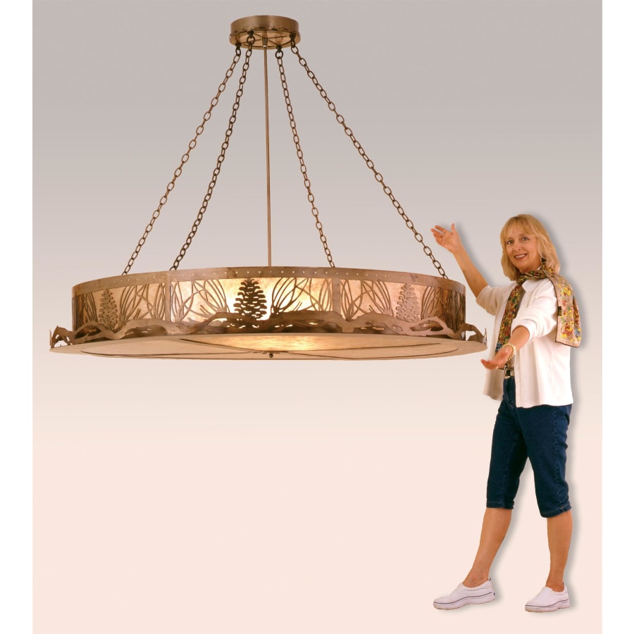 Meyda Tiffany 6 Light 72" Wide Pendant with Handmade Shade