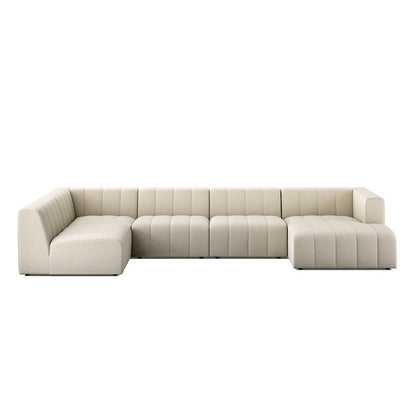 Langham Channeled 5 Piece Right Chaise Sectional Sofa