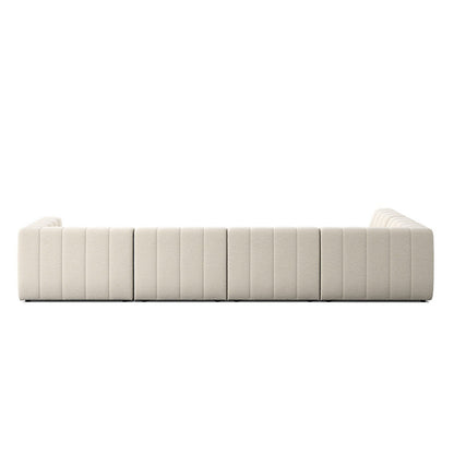 Langham Channeled 5 Piece Right Chaise Sectional Sofa