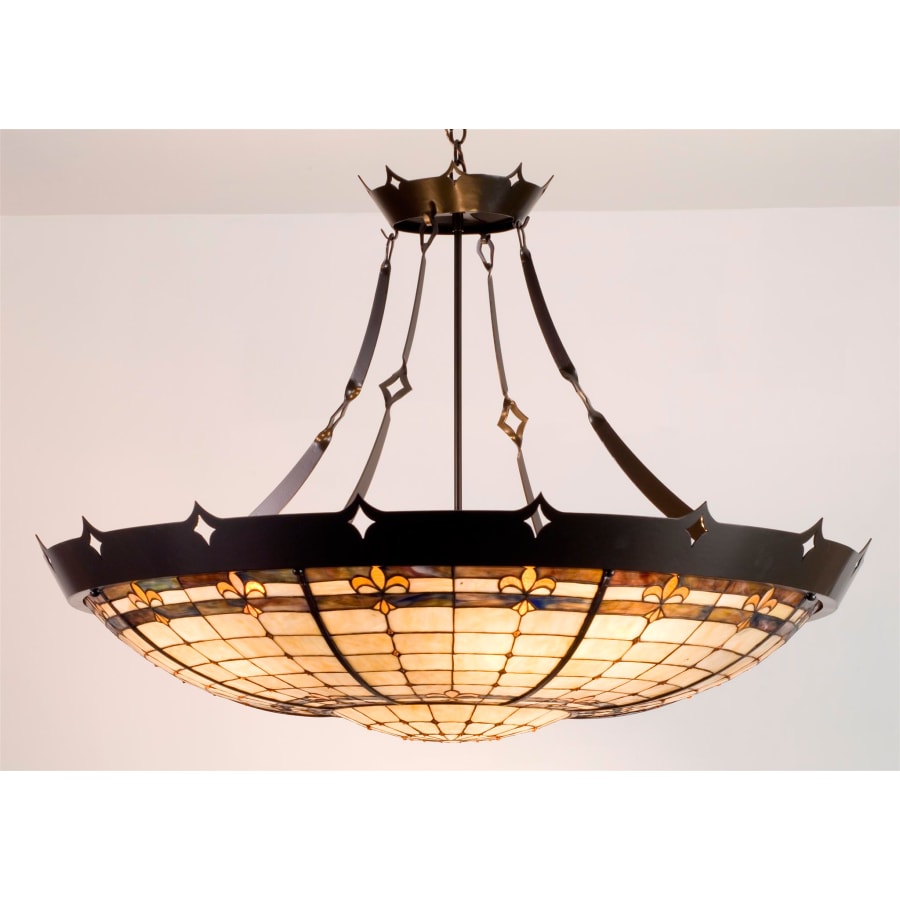 Meyda Tiffany Stained Glass / Tiffany Ten Light Bowl Pendant from the Fleurs Collection