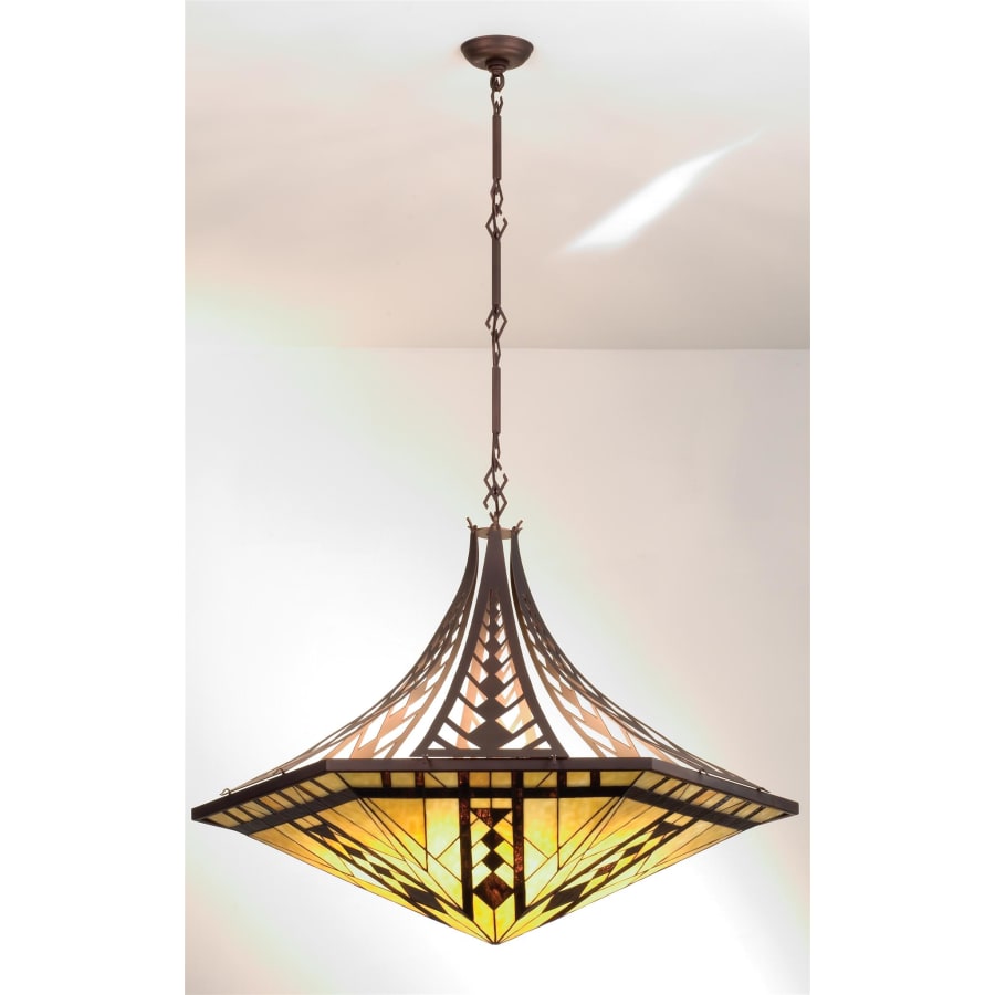 Meyda Tiffany Stained Glass / Tiffany Six Light Bowl Pendant from the Mesa Mission Collection