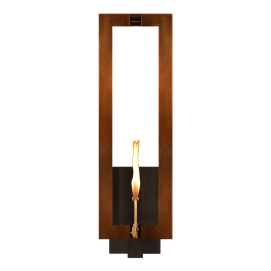 The CopperSmith Aurora Brass 33" Tall Natural Gas Outdoor Wall Sconce