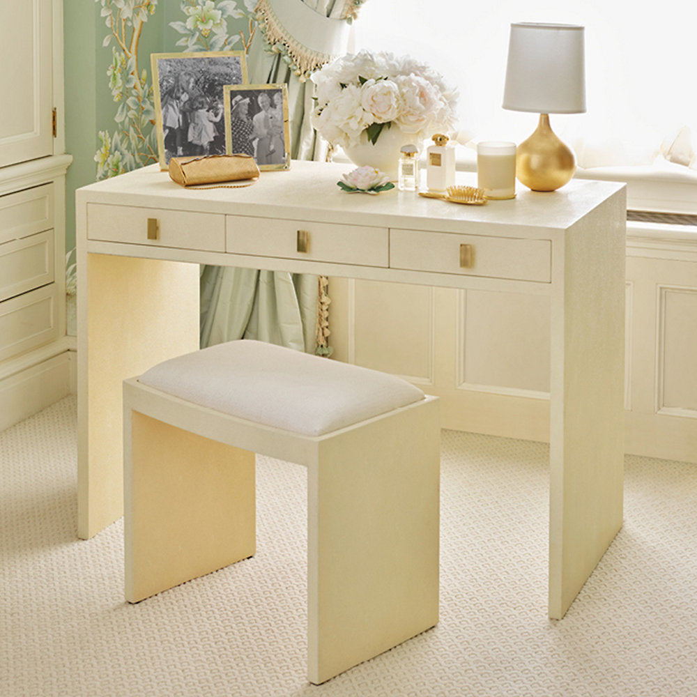 Shagreen Vanity Table and Stool Set
