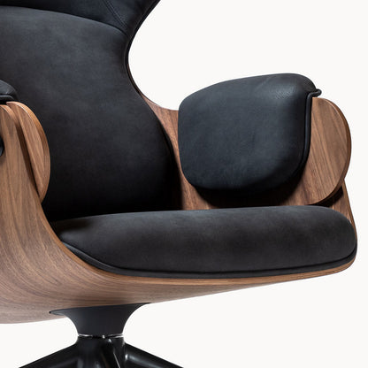 Lounger Leather Lounge Chair with Swivel Base
