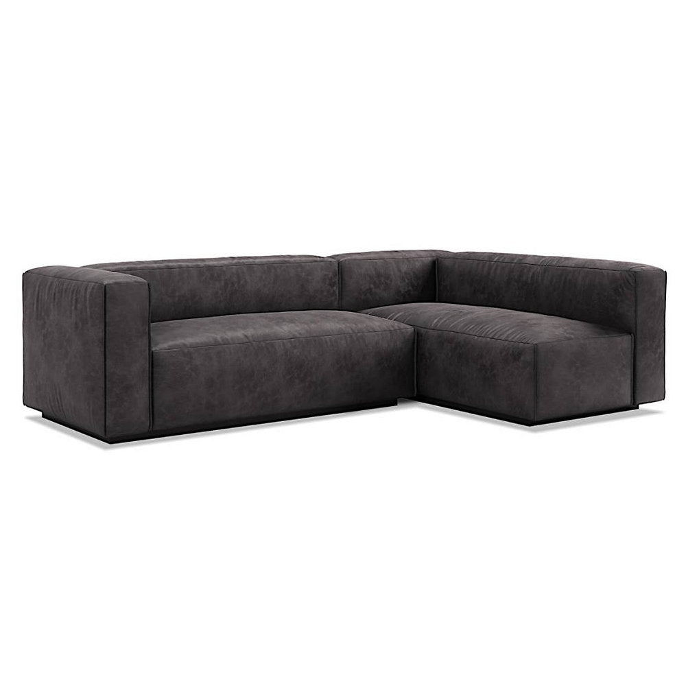 Cleon Small Leather Sectional Sofa