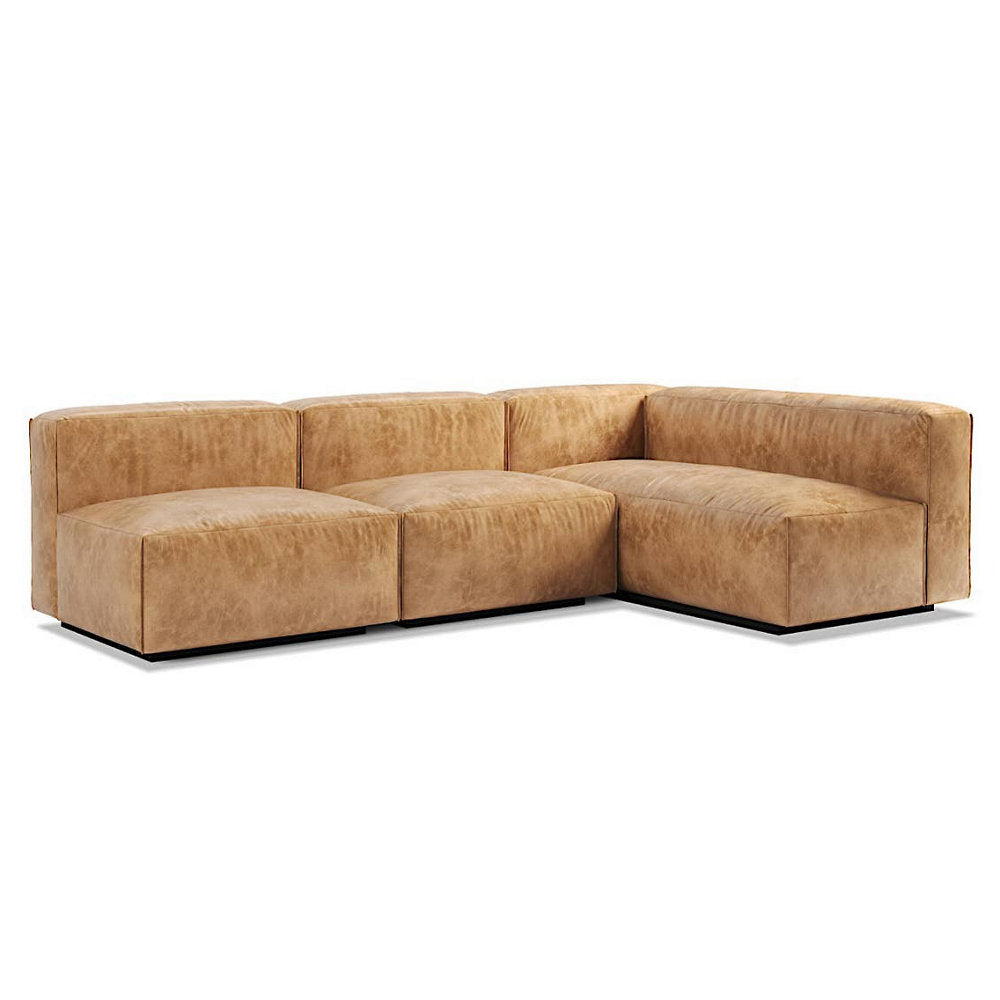 Cleon Medium Leather Sectional Sofa