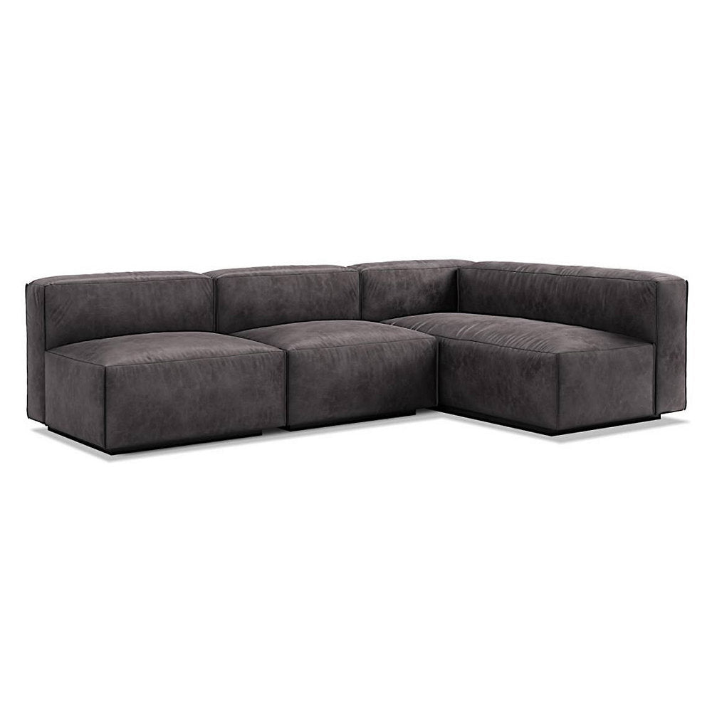 Cleon Medium Leather Sectional Sofa