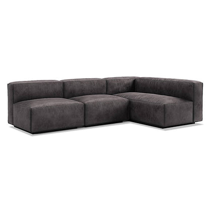 Cleon Medium Leather Sectional Sofa