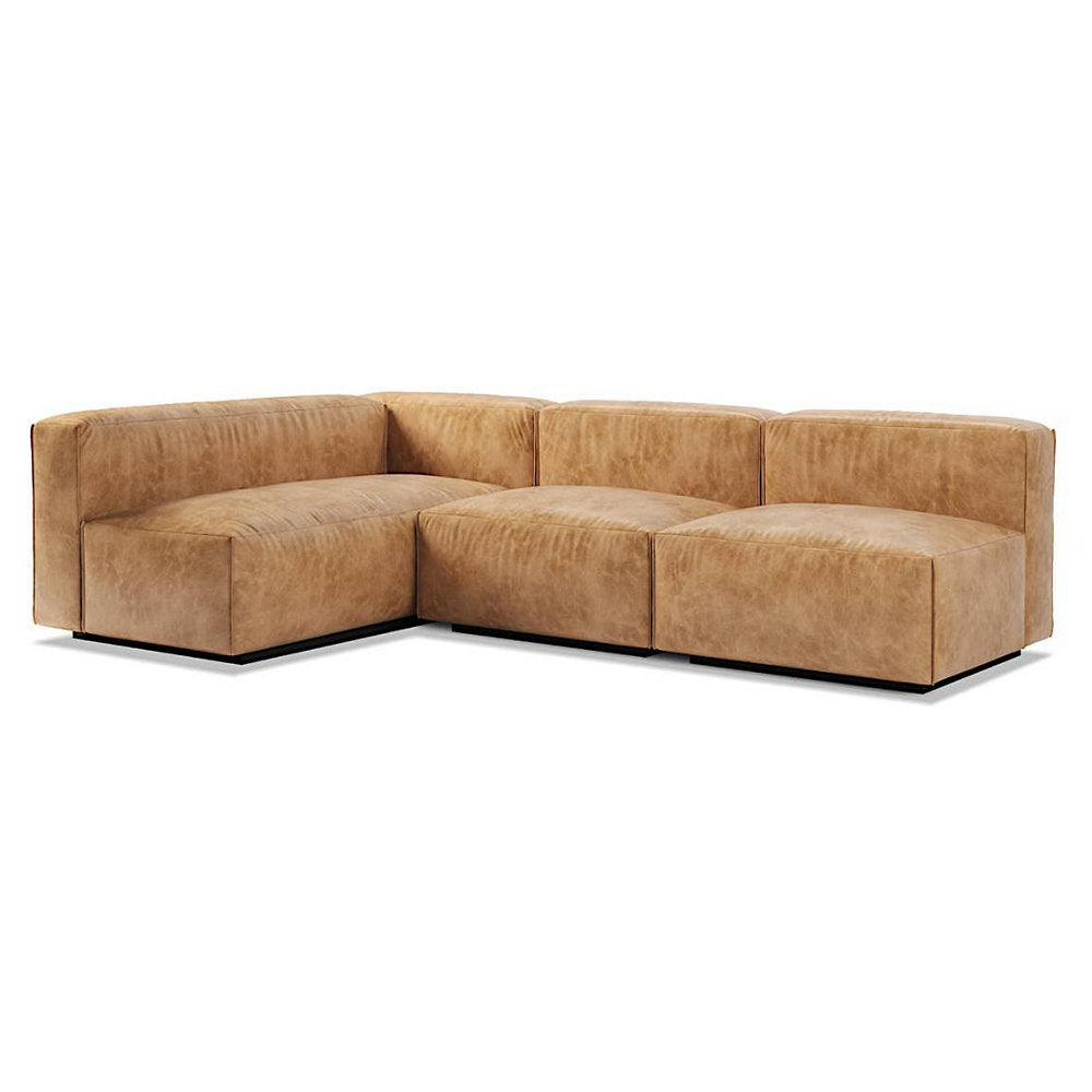 Cleon Medium Leather Sectional Sofa