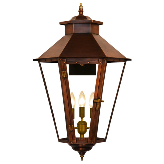 The CopperSmith Bayou Street 3 Light 34" Tall Copper Electric Outdoor Wall Sconce