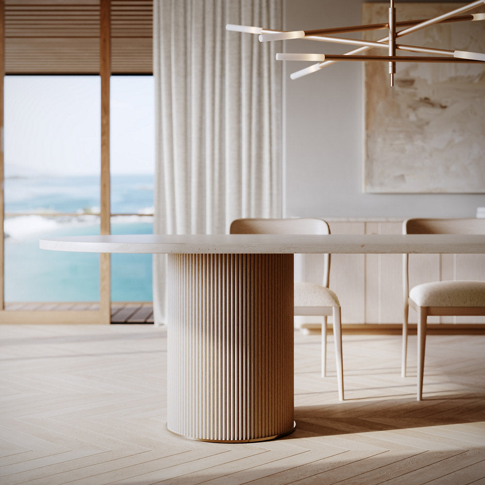 Rhythm Oval Stone Dining Table